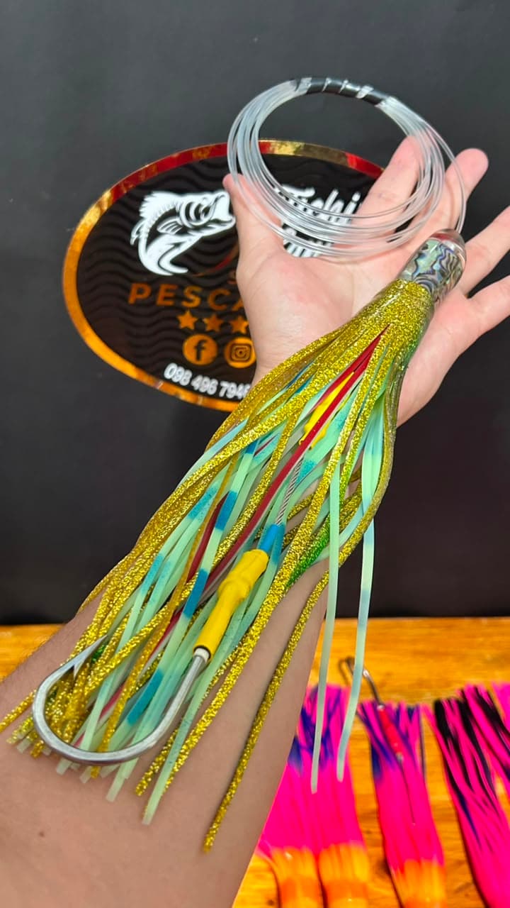 Señuelo Currican Trolling Pesca Con Fe 10" (Dorado Dorado)